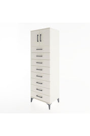 Hyperion Dolap Tek Raflı 8 Çekmeceli 2 Kapaklı 60x44x182 - S56M001V1B
