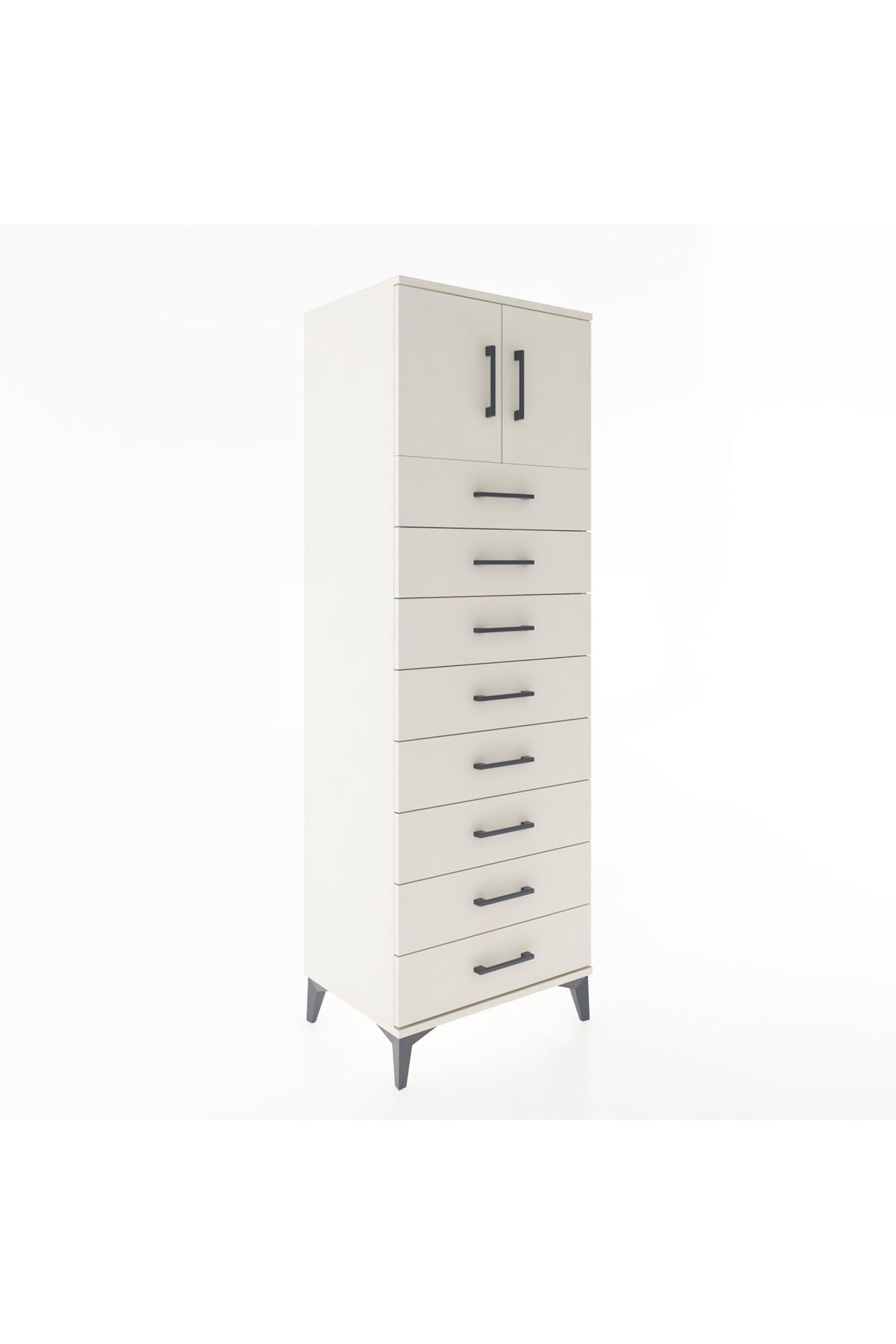 Hyperion Dolap Tek Raflı 8 Çekmeceli 2 Kapaklı 60x44x182 - S56M001V1B