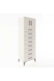 Hyperion Dolap Tek Raflı 8 Çekmeceli 2 Kapaklı 60x44x182 - S56M001V1B