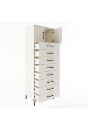 Hyperion Dolap Tek Raflı 8 Çekmeceli 2 Kapaklı 60x44x182 - S56M001V1B