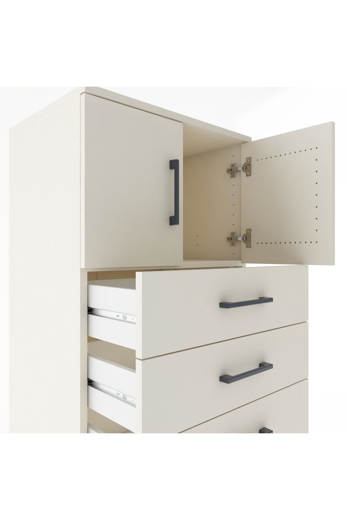 Hyperion Dolap Tek Raflı 8 Çekmeceli 2 Kapaklı 60x44x182 - S56M001V1B