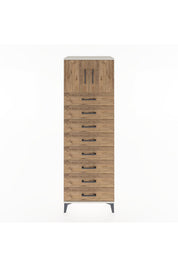 Hyperion Dolap Tek Raflı 8 Çekmeceli 2 Kapaklı 60x44x182 - S56M001V3B