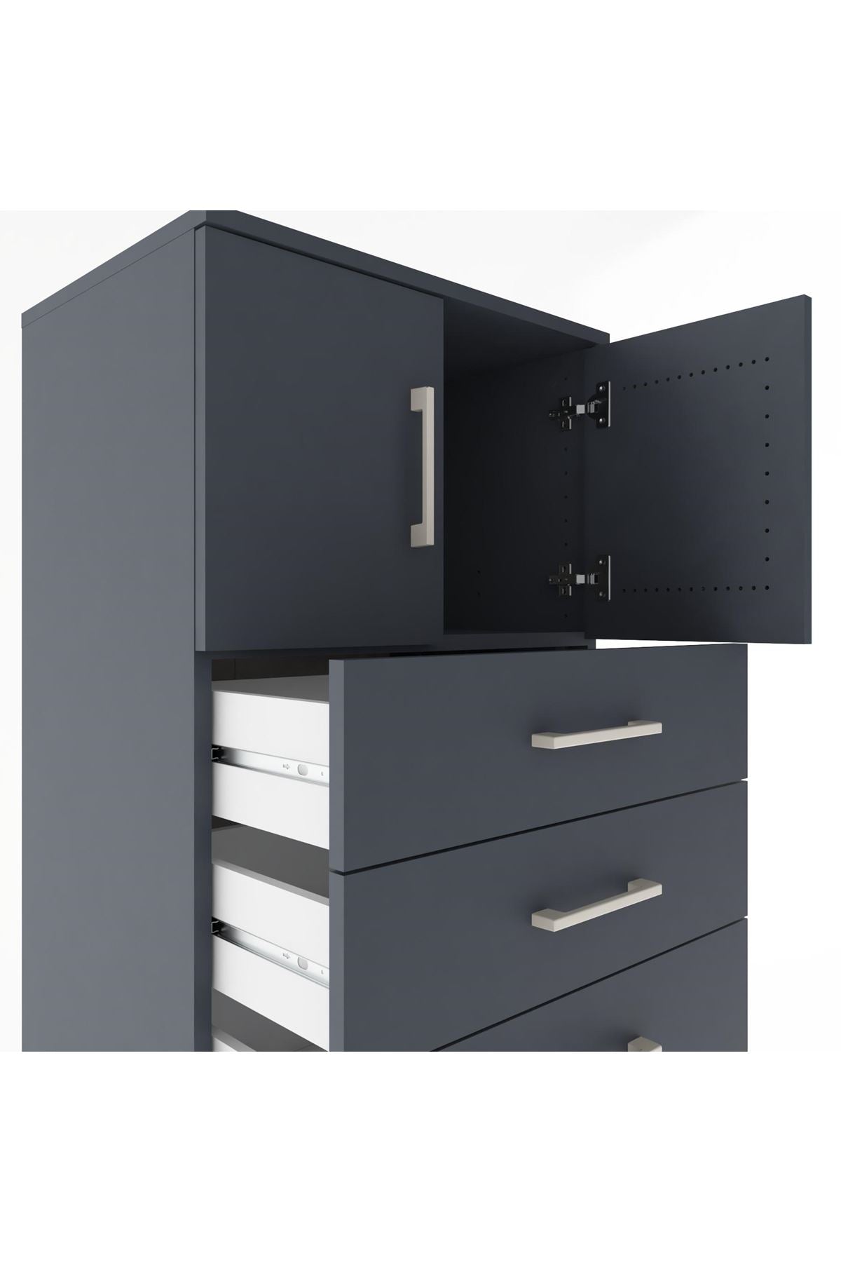 Hyperion Dolap Tek Raflı 8 Çekmeceli 2 Kapaklı 60x44x182 - S56M001V5B
