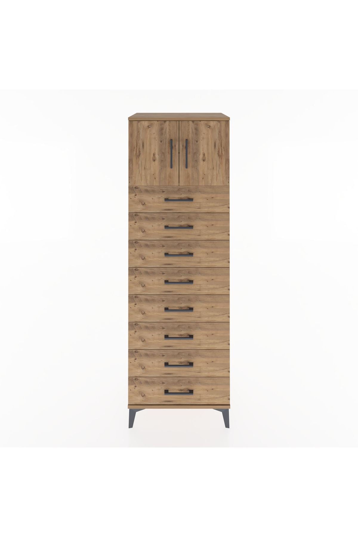 Hyperion Dolap Tek Raflı 8 Çekmeceli 2 Kapaklı 60x44x182 - S56M001V9B