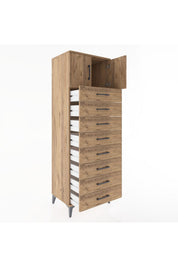 Hyperion Dolap Tek Raflı 8 Çekmeceli 2 Kapaklı 60x44x182 - S56M001V9B