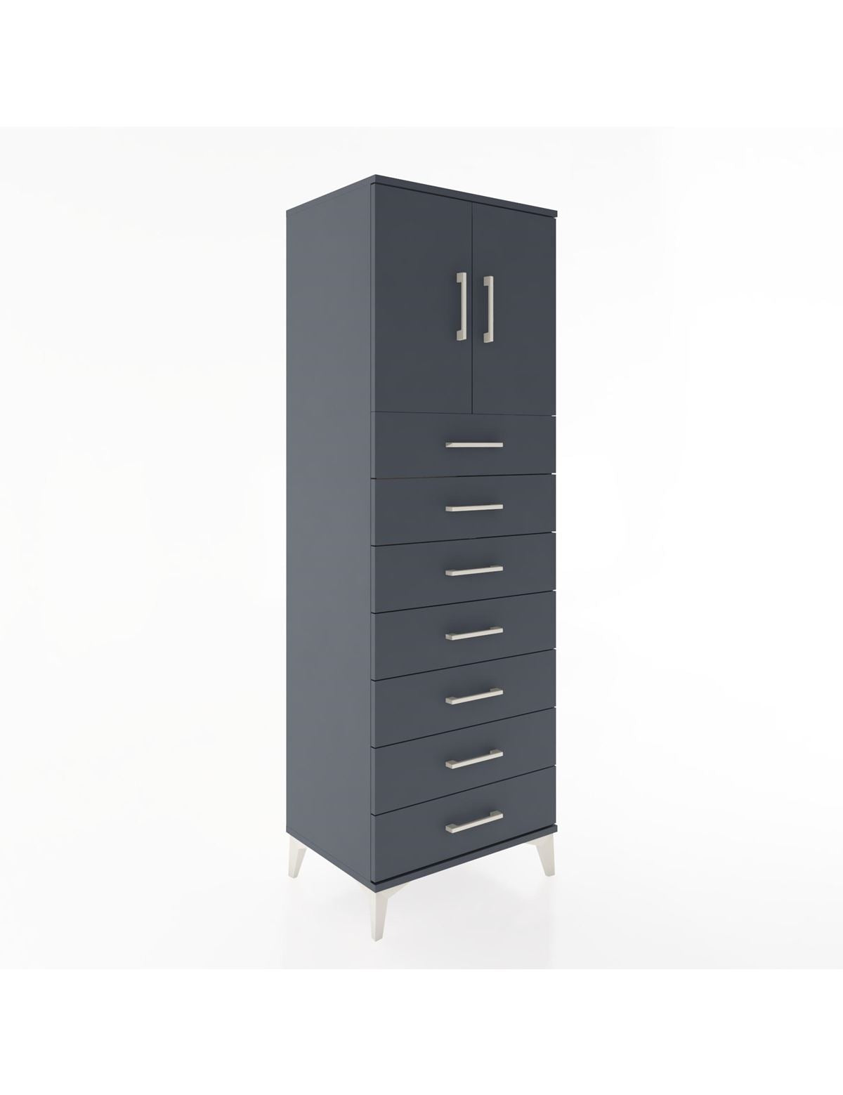 Hyperion Dolap Tek Raflı 7 Çekmeceli 2 Kapaklı 60x44x182 - S56M002V5B