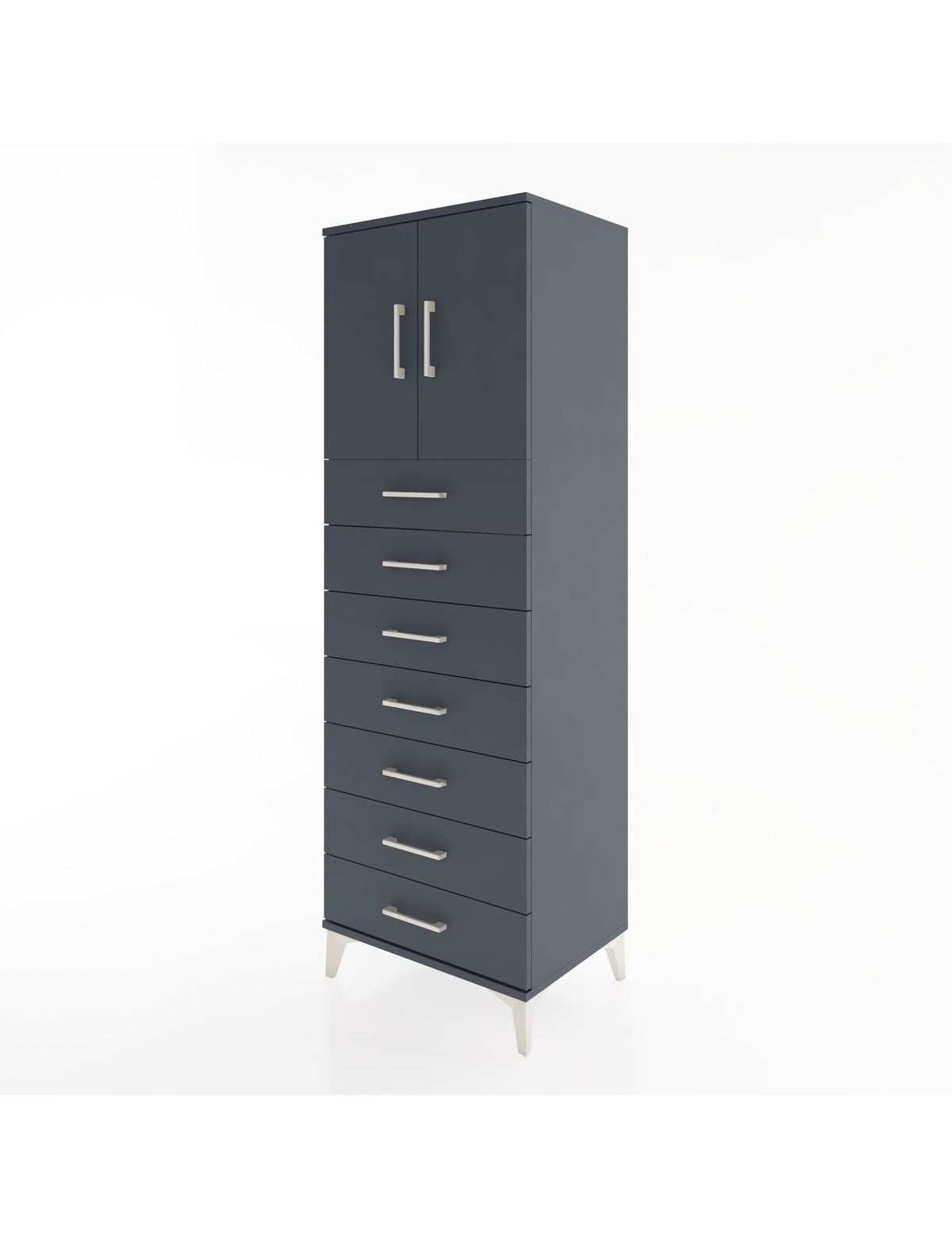 Hyperion Dolap Tek Raflı 7 Çekmeceli 2 Kapaklı 60x44x182 - S56M002V5B