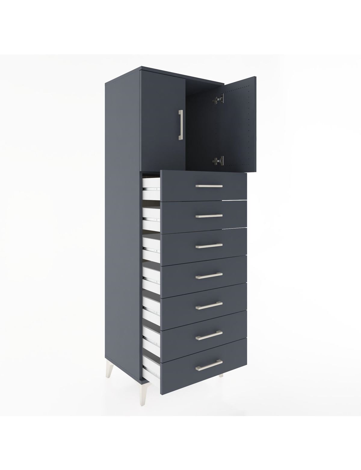 Hyperion Dolap Tek Raflı 7 Çekmeceli 2 Kapaklı 60x44x182 - S56M002V5B