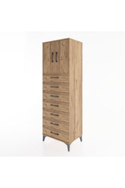 Hyperion Dolap Tek Raflı 7 Çekmeceli 2 Kapaklı 60x44x182 - S56M002V9B