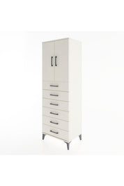 Hyperion Dolap Tek Raflı 6 Çekmeceli 2 Kapaklı 60x44x182 - S56M003V1B