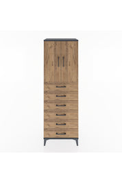 Hyperion Dolap Tek Raflı 6 Çekmeceli 2 Kapaklı 60x44x182 - S56M003V6B