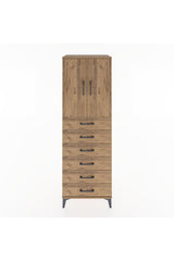 Hyperion Dolap Tek Raflı 6 Çekmeceli 2 Kapaklı 60x44x182