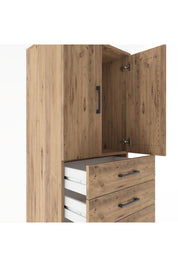 Hyperion Dolap Tek Raflı 6 Çekmeceli 2 Kapaklı 60x44x182 - S56M003V9B
