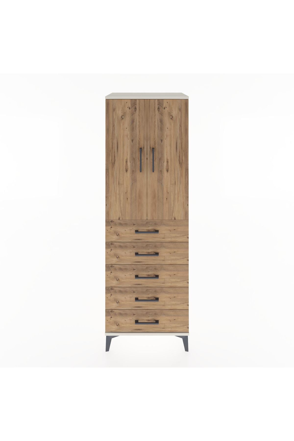 Hyperion Dolap 2 Raflı 5 Çekmeceli 2 Kapaklı 60x44x182 - S56M004V3B