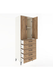 Hyperion Dolap 2 Raflı 5 Çekmeceli 2 Kapaklı 60x44x182 - S56M004V3B