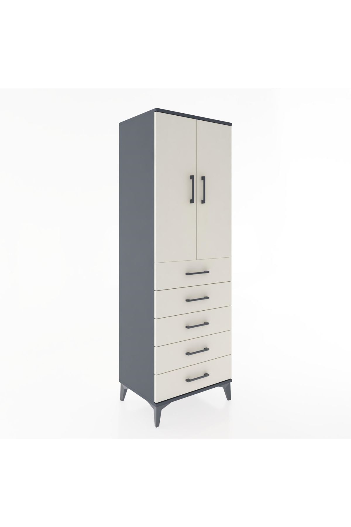 Hyperion Dolap 2 Raflı 5 Çekmeceli 2 Kapaklı 60x44x182 - S56M004V4B