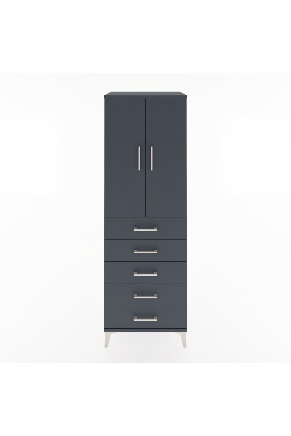 Hyperion Dolap 2 Raflı 5 Çekmeceli 2 Kapaklı 60x44x182 - S56M004V5B