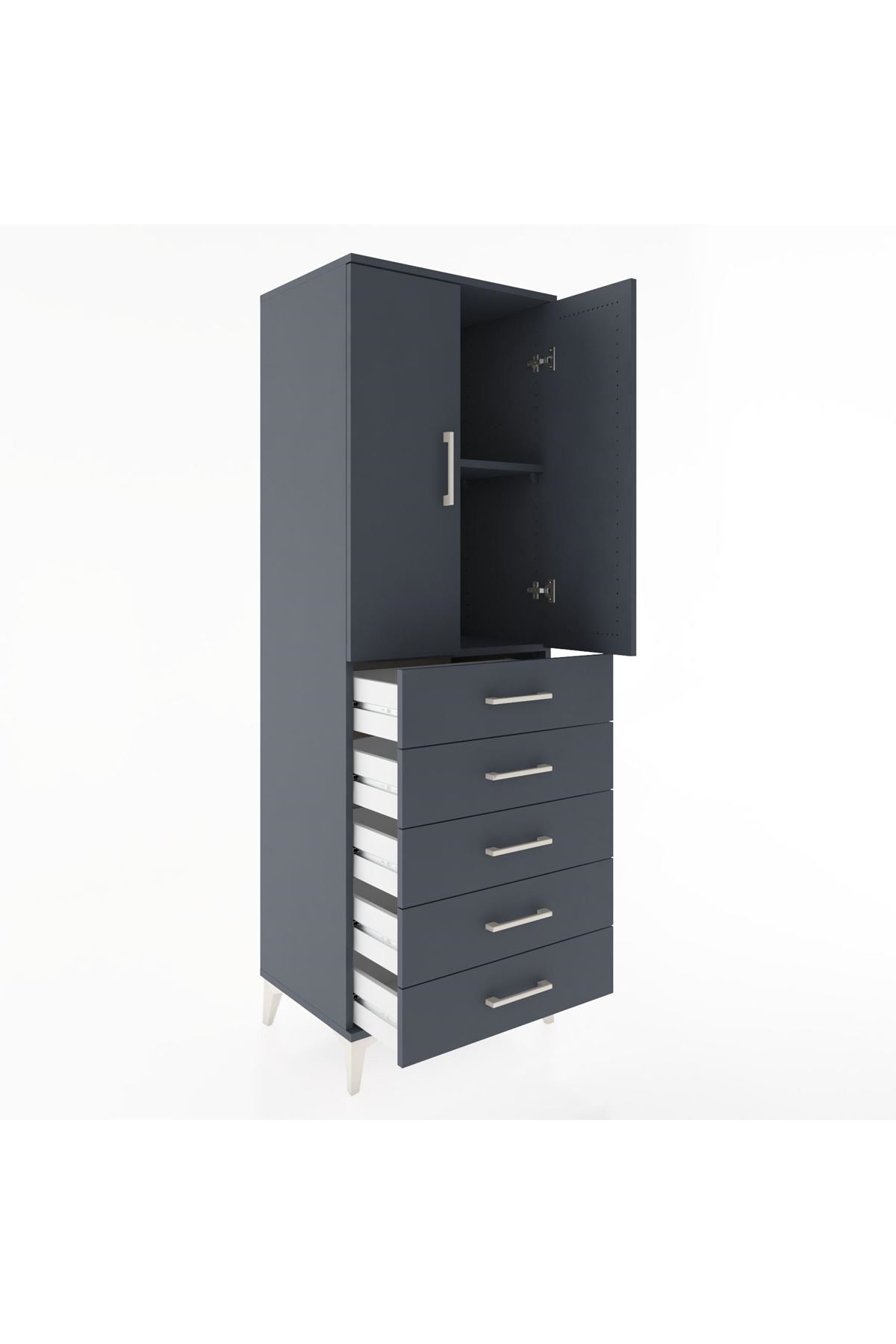 Hyperion Dolap 2 Raflı 5 Çekmeceli 2 Kapaklı 60x44x182 - S56M004V5B