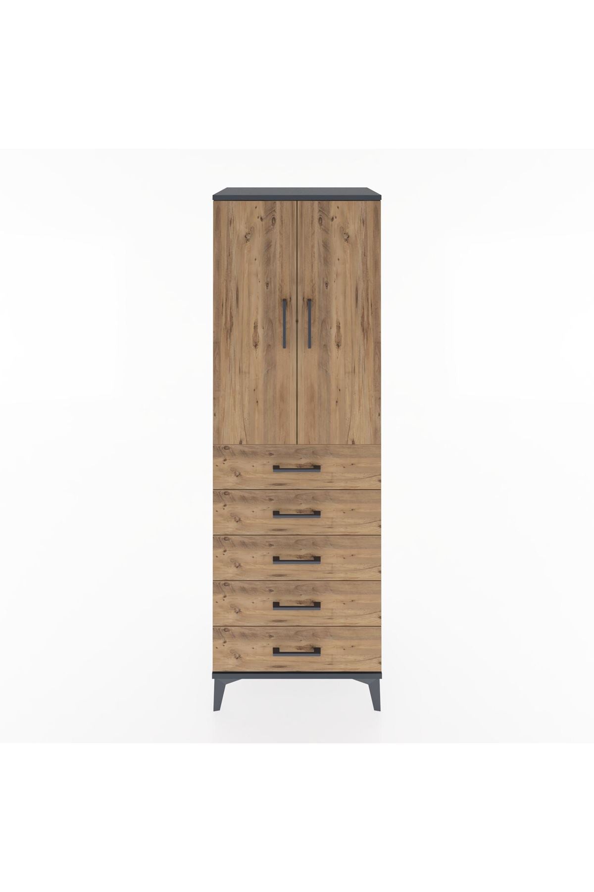 Hyperion Dolap 2 Raflı 5 Çekmeceli 2 Kapaklı 60x44x182 - S56M004V6B