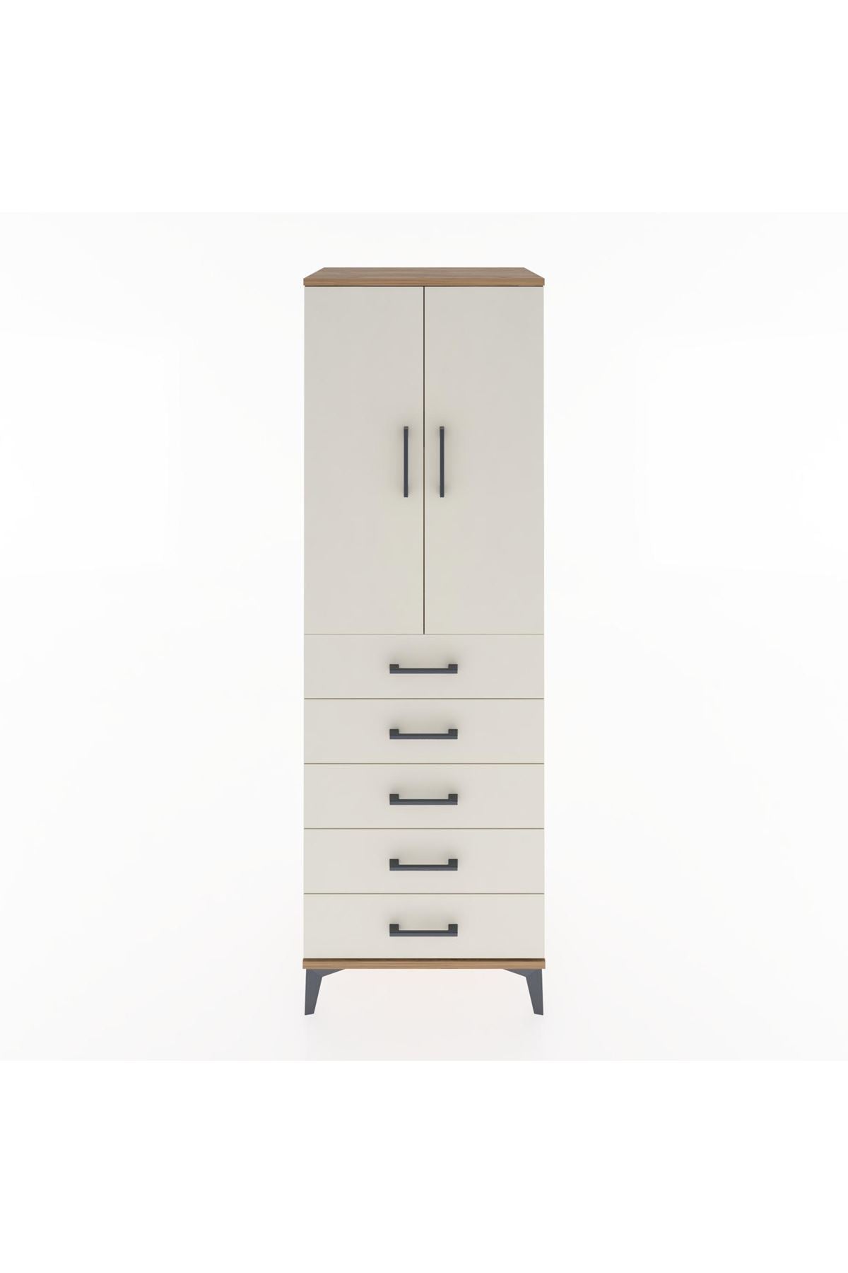 Hyperion Dolap 2 Raflı 5 Çekmeceli 2 Kapaklı 60x44x182 - S56M004V7B