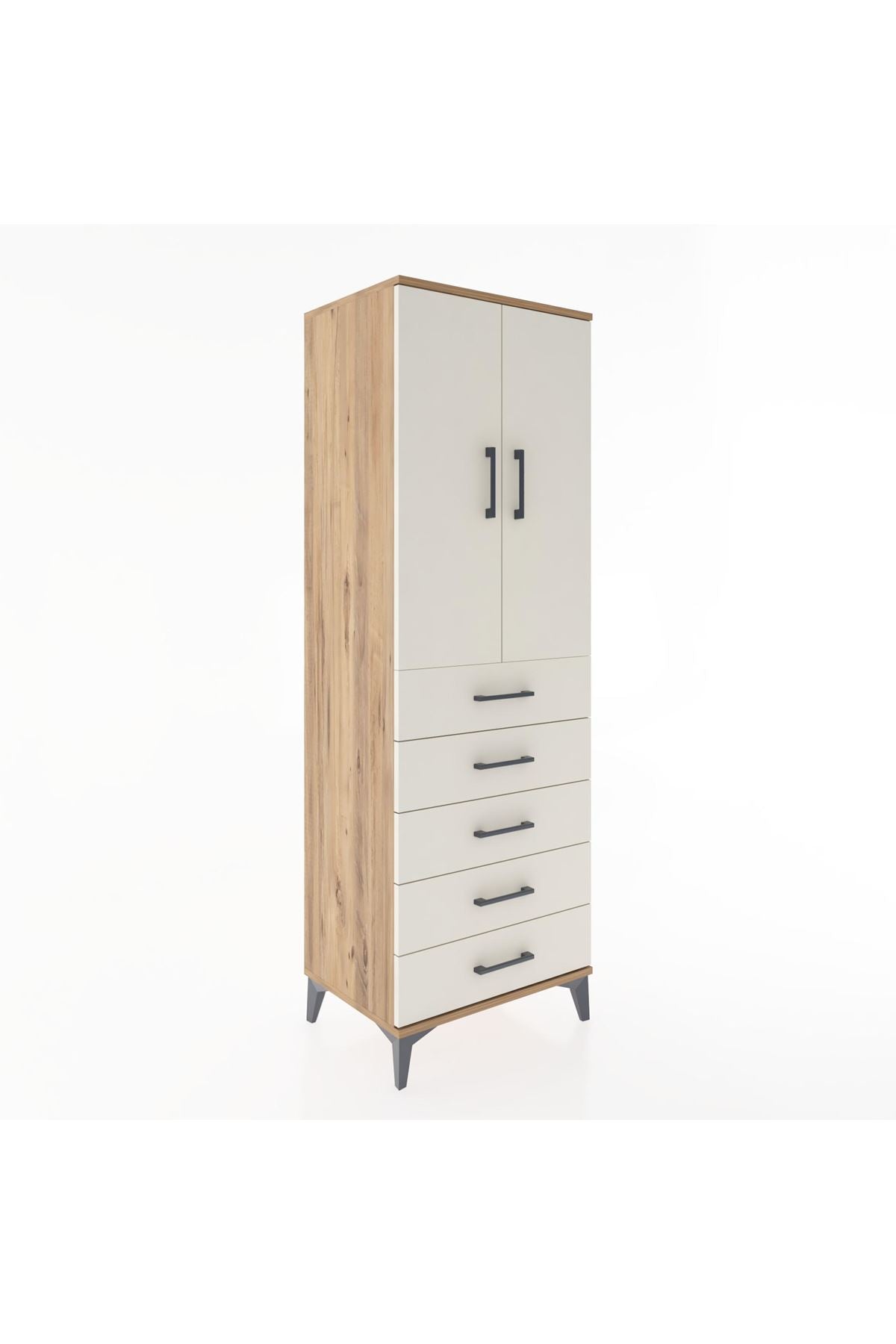 Hyperion Dolap 2 Raflı 5 Çekmeceli 2 Kapaklı 60x44x182 - S56M004V7B