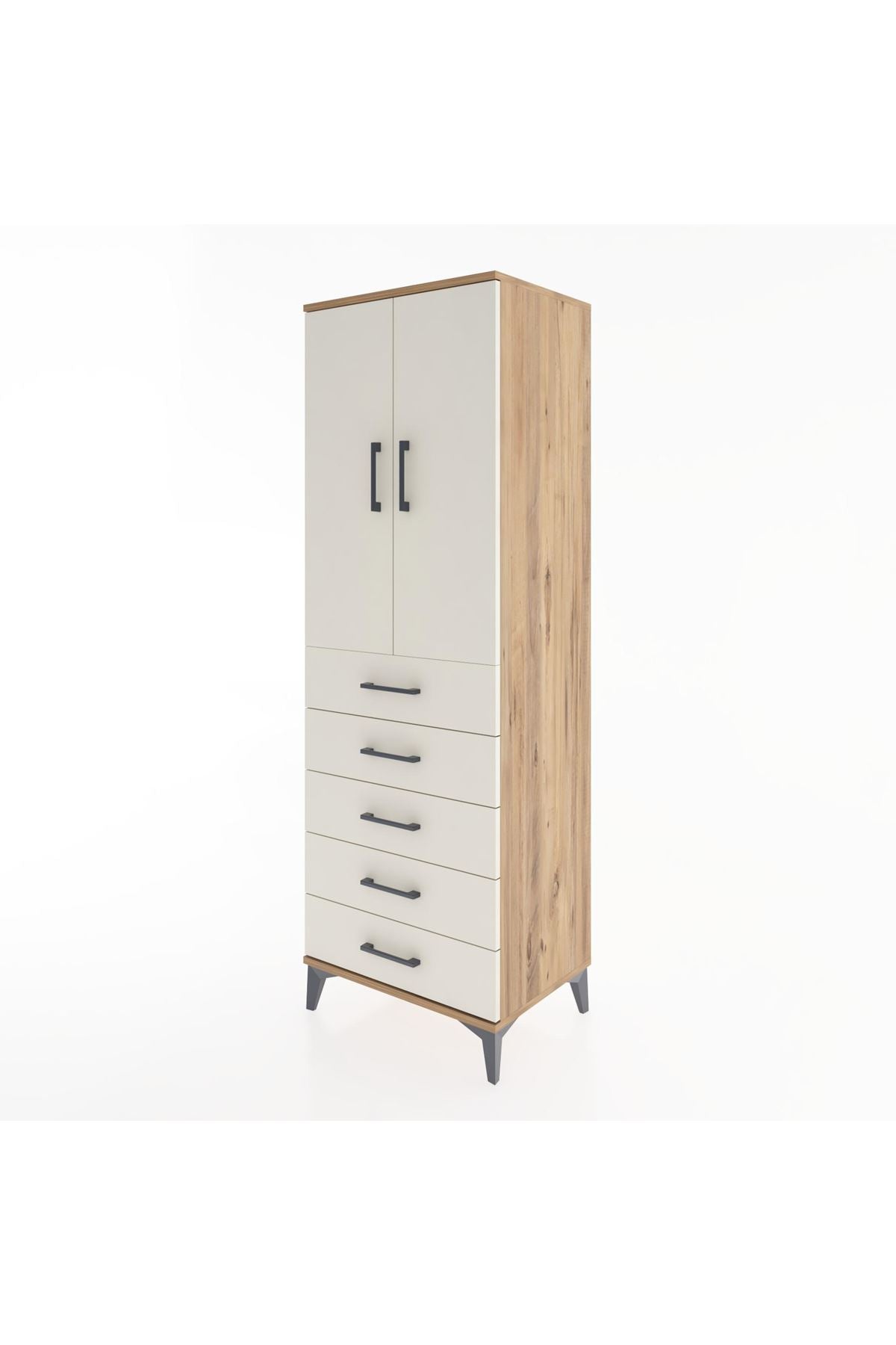Hyperion Dolap 2 Raflı 5 Çekmeceli 2 Kapaklı 60x44x182 - S56M004V7B