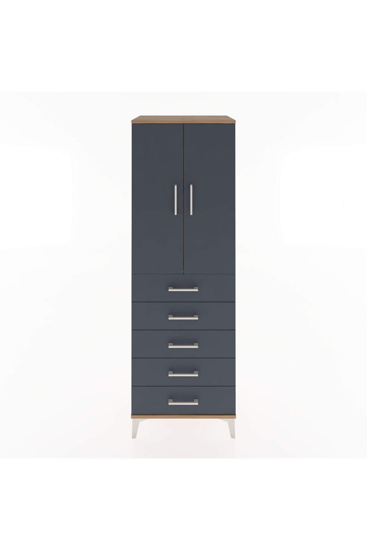 Hyperion Dolap 2 Raflı 5 Çekmeceli 2 Kapaklı 60x44x182 - S56M004V8B
