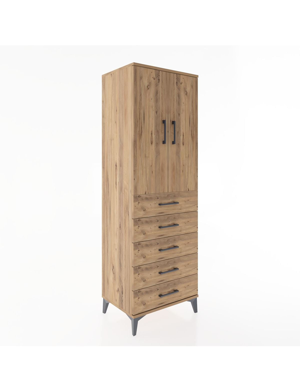 Hyperion Dolap 2 Raflı 5 Çekmeceli 2 Kapaklı 60x44x182 - S56M004V9B