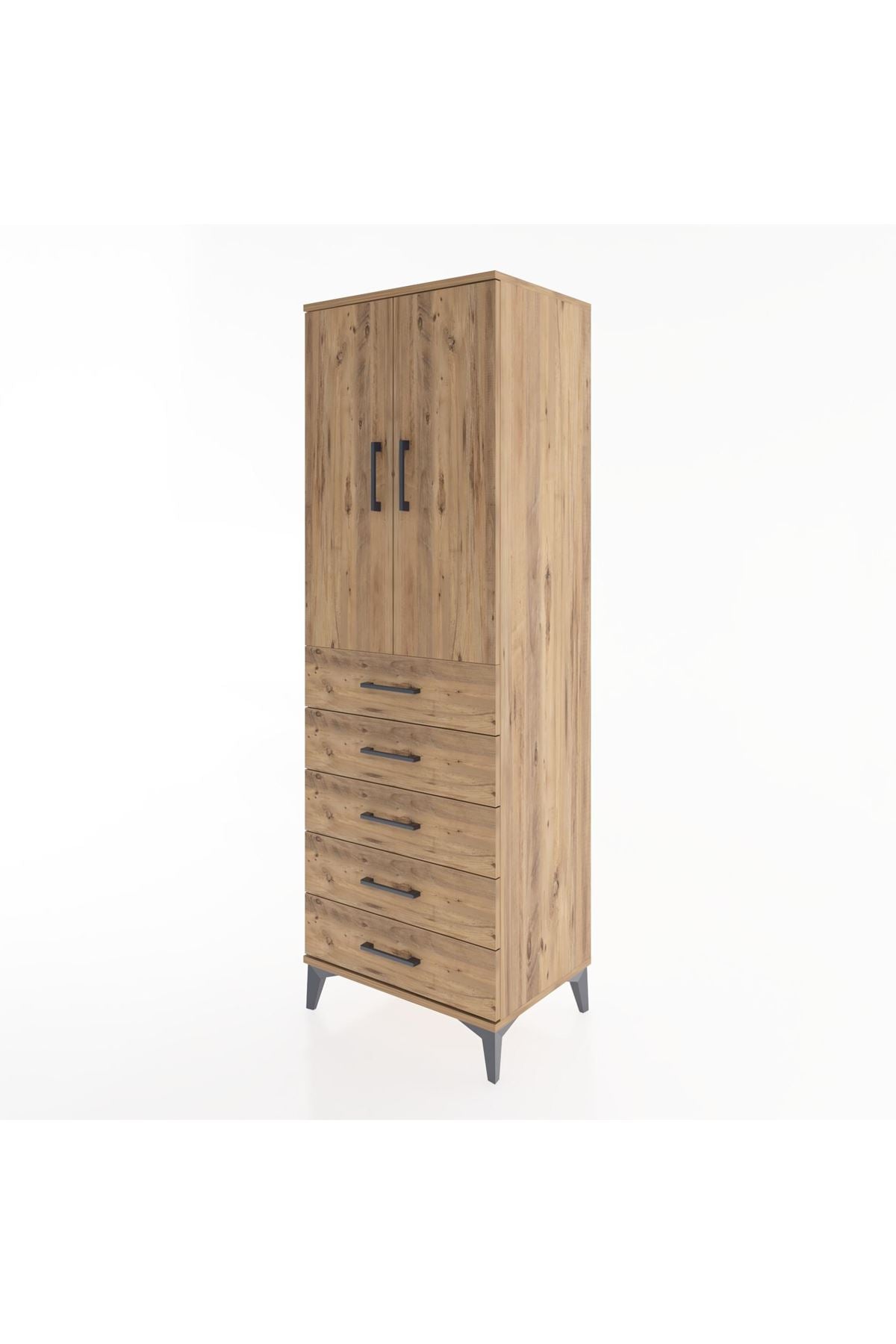 Hyperion Dolap 2 Raflı 5 Çekmeceli 2 Kapaklı 60x44x182 - S56M004V9B
