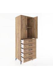 Hyperion Dolap 2 Raflı 5 Çekmeceli 2 Kapaklı 60x44x182 - S56M004V9B