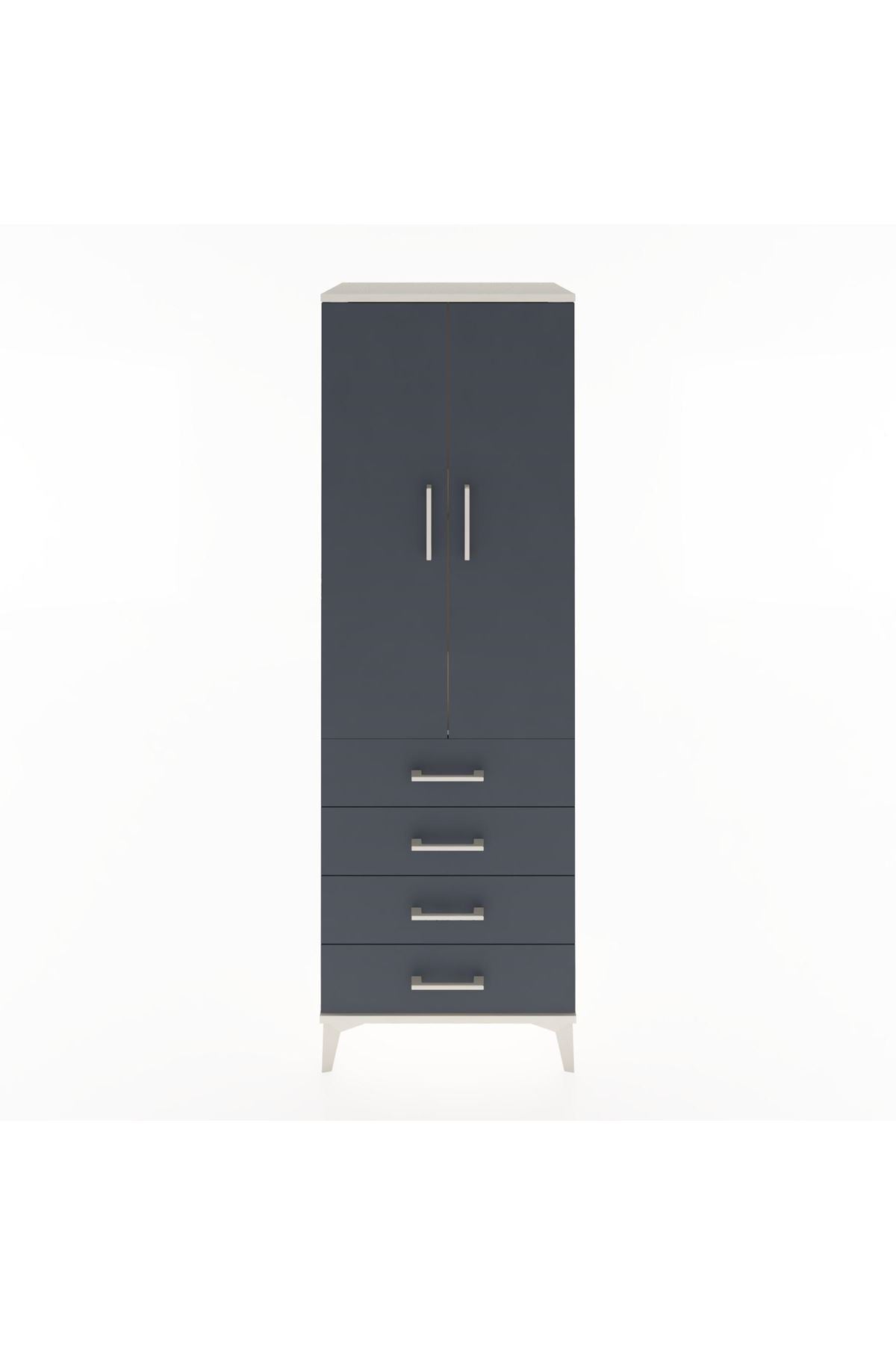 Hyperion Dolap 2 Raflı 4 Çekmeceli 2 Kapaklı 60x44x182 - S56M005V2B