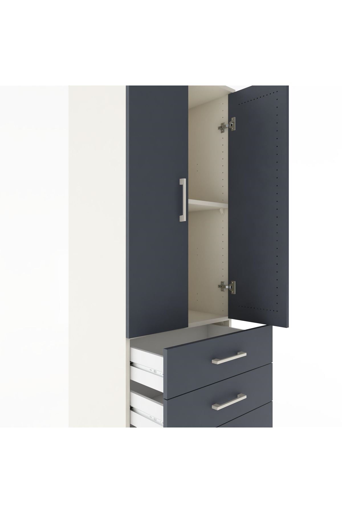 Hyperion Dolap 2 Raflı 4 Çekmeceli 2 Kapaklı 60x44x182 - S56M005V2B