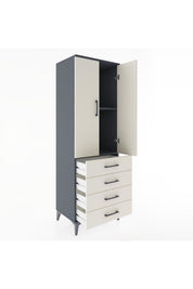 Hyperion Dolap 2 Raflı 4 Çekmeceli 2 Kapaklı 60x44x182 - S56M005V4B