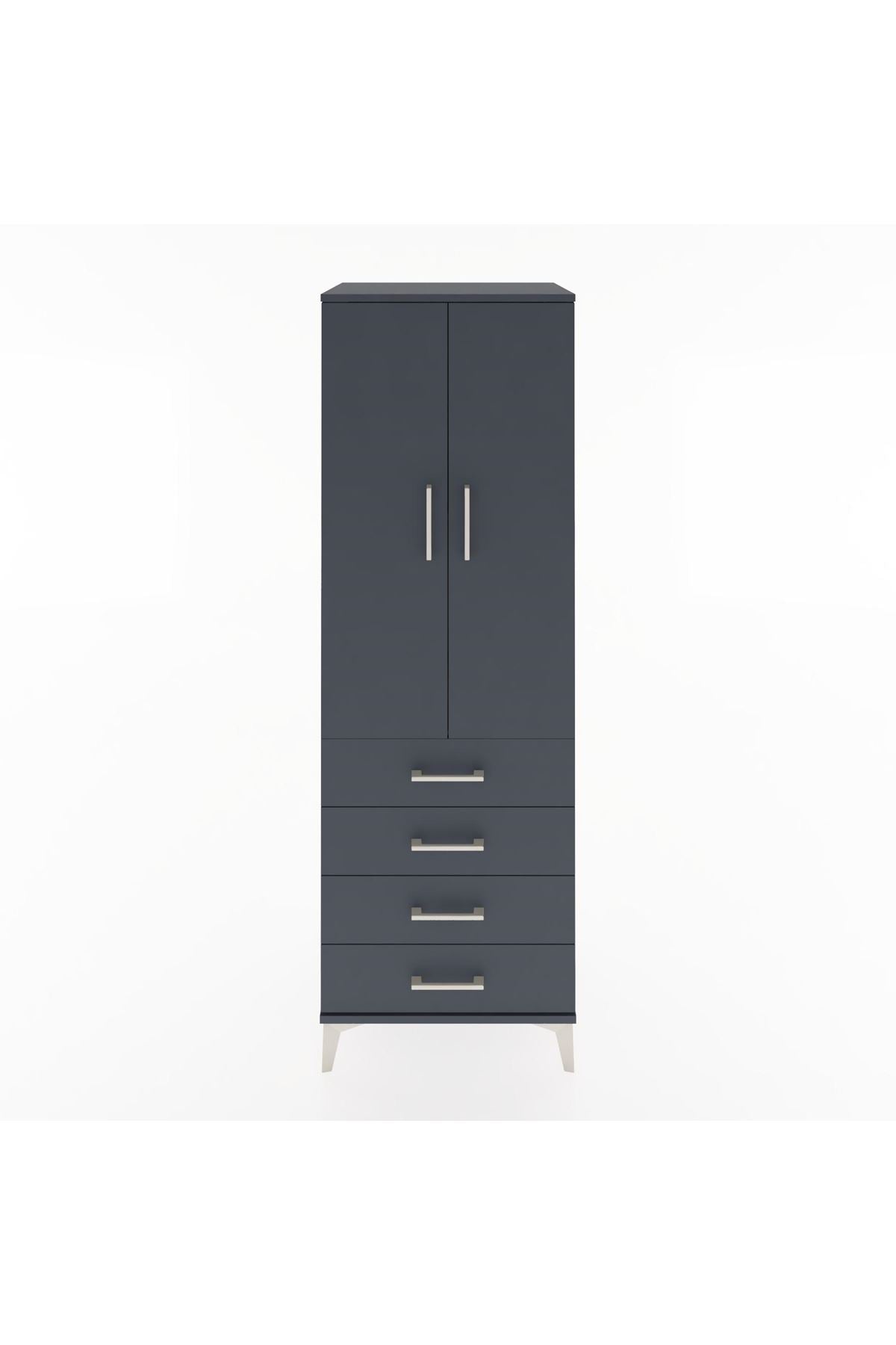 Hyperion Dolap 2 Raflı 4 Çekmeceli 2 Kapaklı 60x44x182 - S56M005V5B