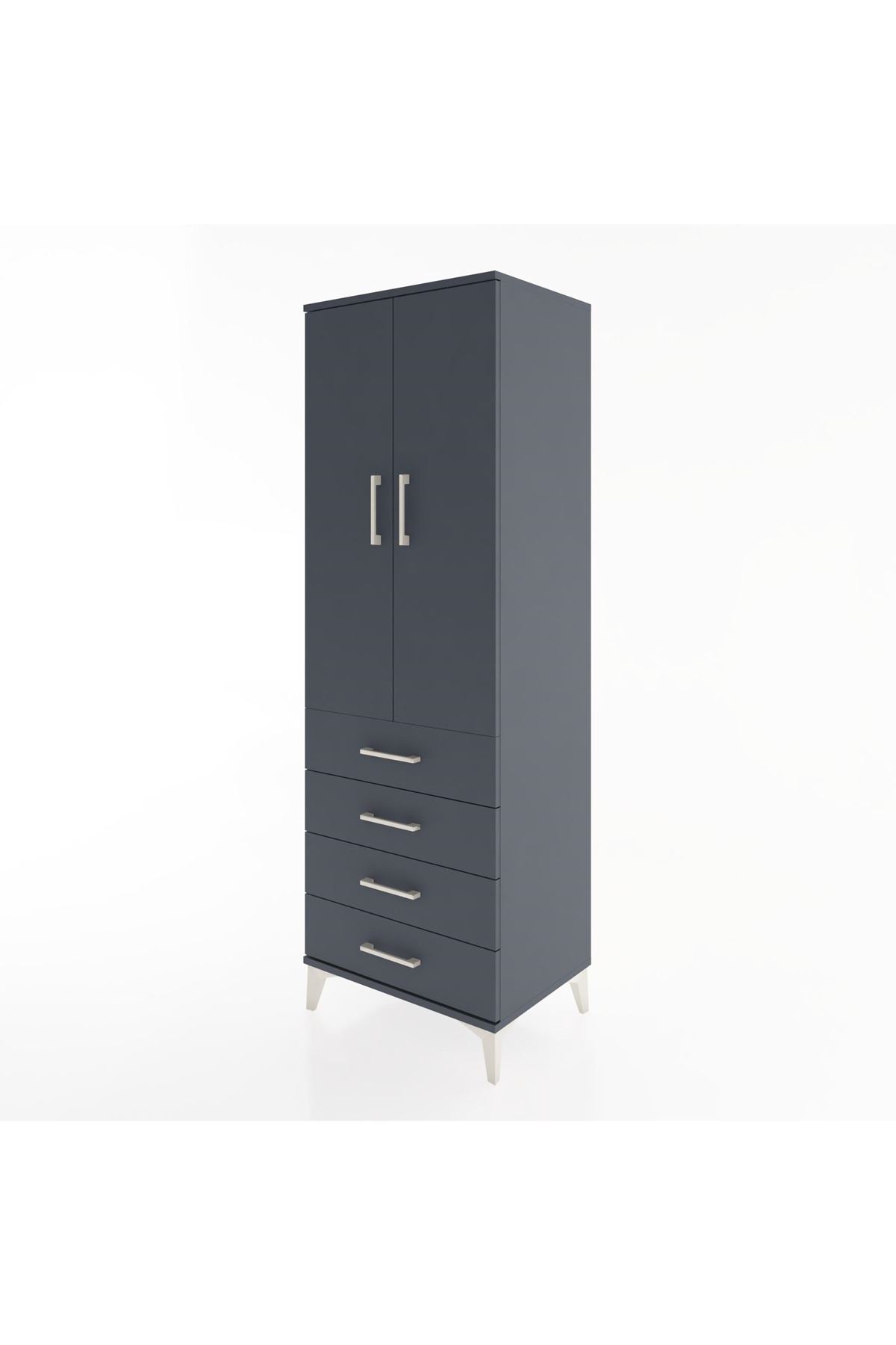 Hyperion Dolap 2 Raflı 4 Çekmeceli 2 Kapaklı 60x44x182 - S56M005V5B