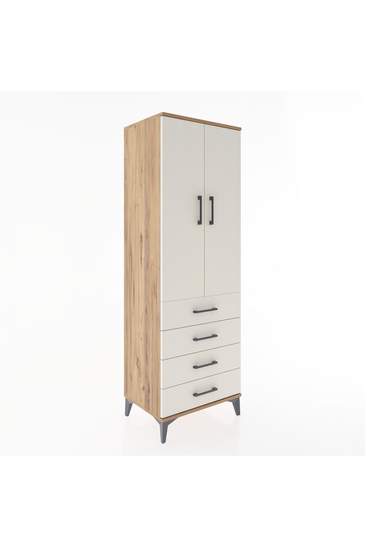 Hyperion Dolap 2 Raflı 4 Çekmeceli 2 Kapaklı 60x44x182 - S56M005V7B