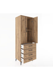 Hyperion Dolap 2 Raflı 4 Çekmeceli 2 Kapaklı 60x44x182 - S56M005V9B