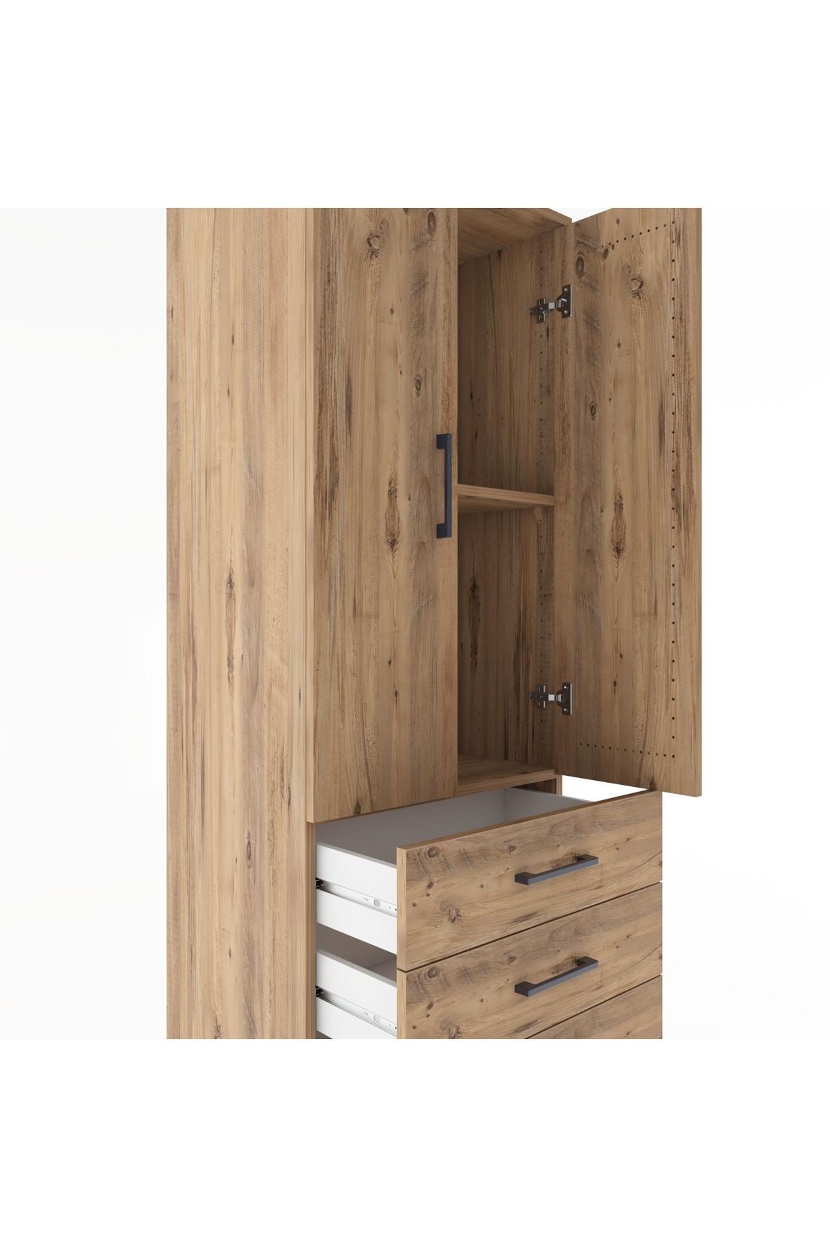 Hyperion Dolap 2 Raflı 4 Çekmeceli 2 Kapaklı 60x44x182 - S56M005V9B