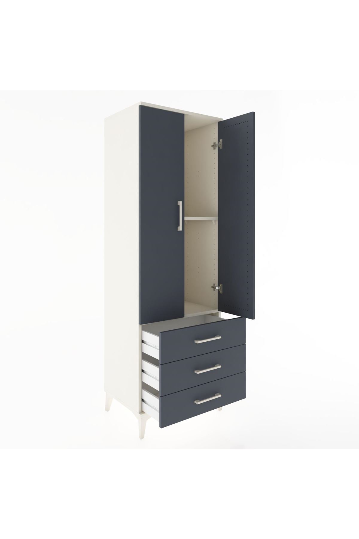 Hyperion Dolap 2 Raflı 3 Çekmeceli 2 Kapaklı 60x44x182 - S56M006V2B