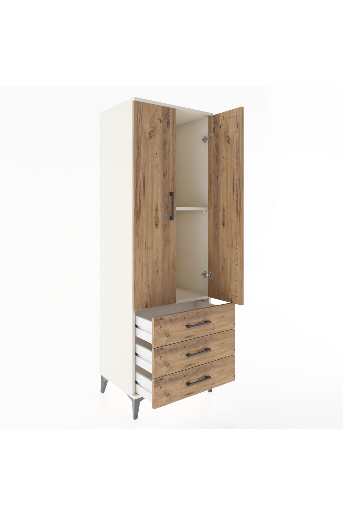 Hyperion Dolap 2 Raflı 3 Çekmeceli 2 Kapaklı 60x44x182 - S56M006V3B