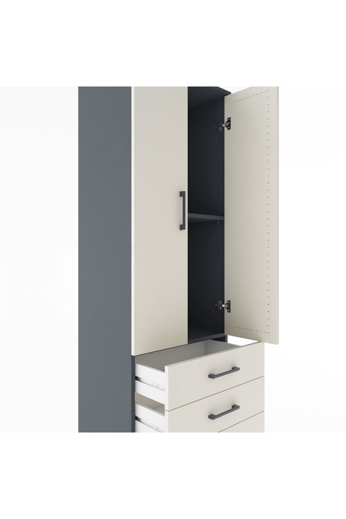 Hyperion Dolap 2 Raflı 3 Çekmeceli 2 Kapaklı 60x44x182 - S56M006V4B