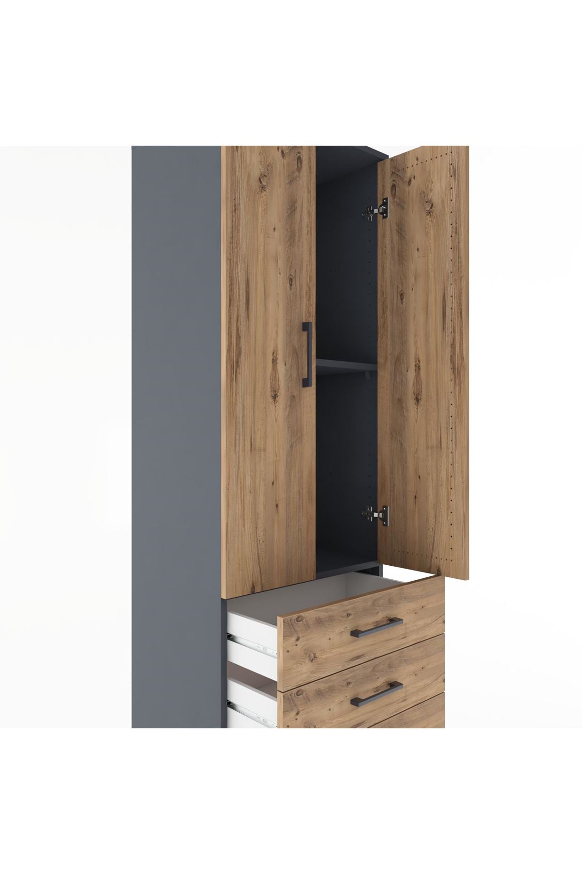 Hyperion Dolap 2 Raflı 3 Çekmeceli 2 Kapaklı 60x44x182 - S56M006V6B