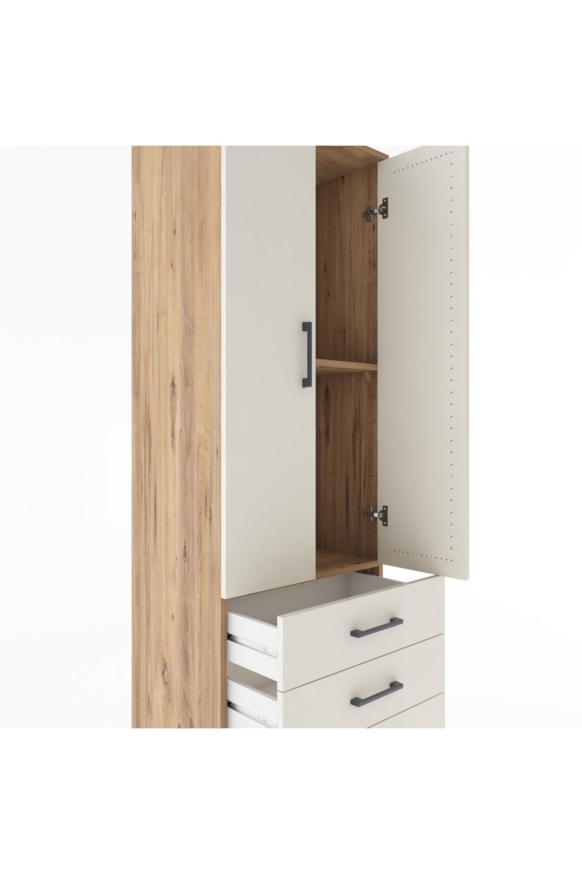 Hyperion Dolap 2 Raflı 3 Çekmeceli 2 Kapaklı 60x44x182 - S56M006V7B