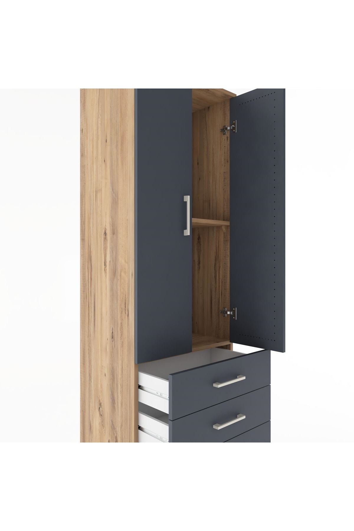 Hyperion Dolap 2 Raflı 3 Çekmeceli 2 Kapaklı 60x44x182 - S56M006V8B