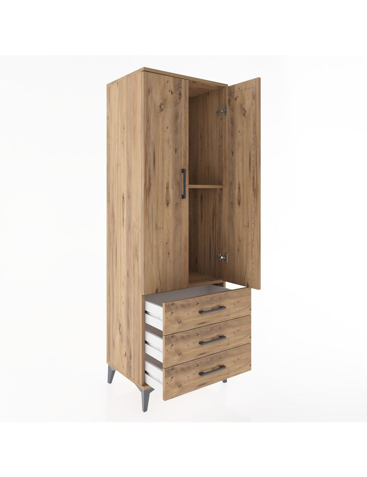 Hyperion Dolap 2 Raflı 3 Çekmeceli 2 Kapaklı 60x44x182 - S56M006V9B