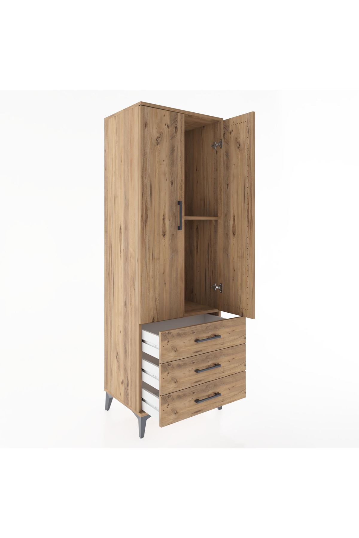 Hyperion Dolap 2 Raflı 3 Çekmeceli 2 Kapaklı 60x44x182 - S56M006V9B