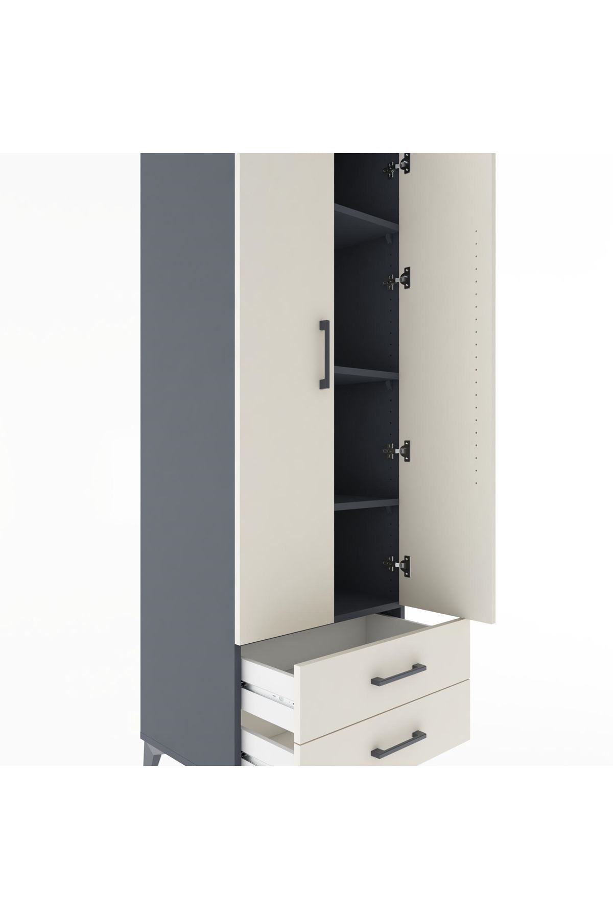 Hyperion Dolap 4 Raflı 2 Çekmeceli 2 Kapaklı 60x44x182 - S56M007V4B