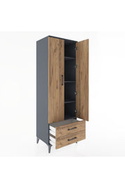 Hyperion Dolap 4 Raflı 2 Çekmeceli 2 Kapaklı 60x44x182 - S56M007V6B