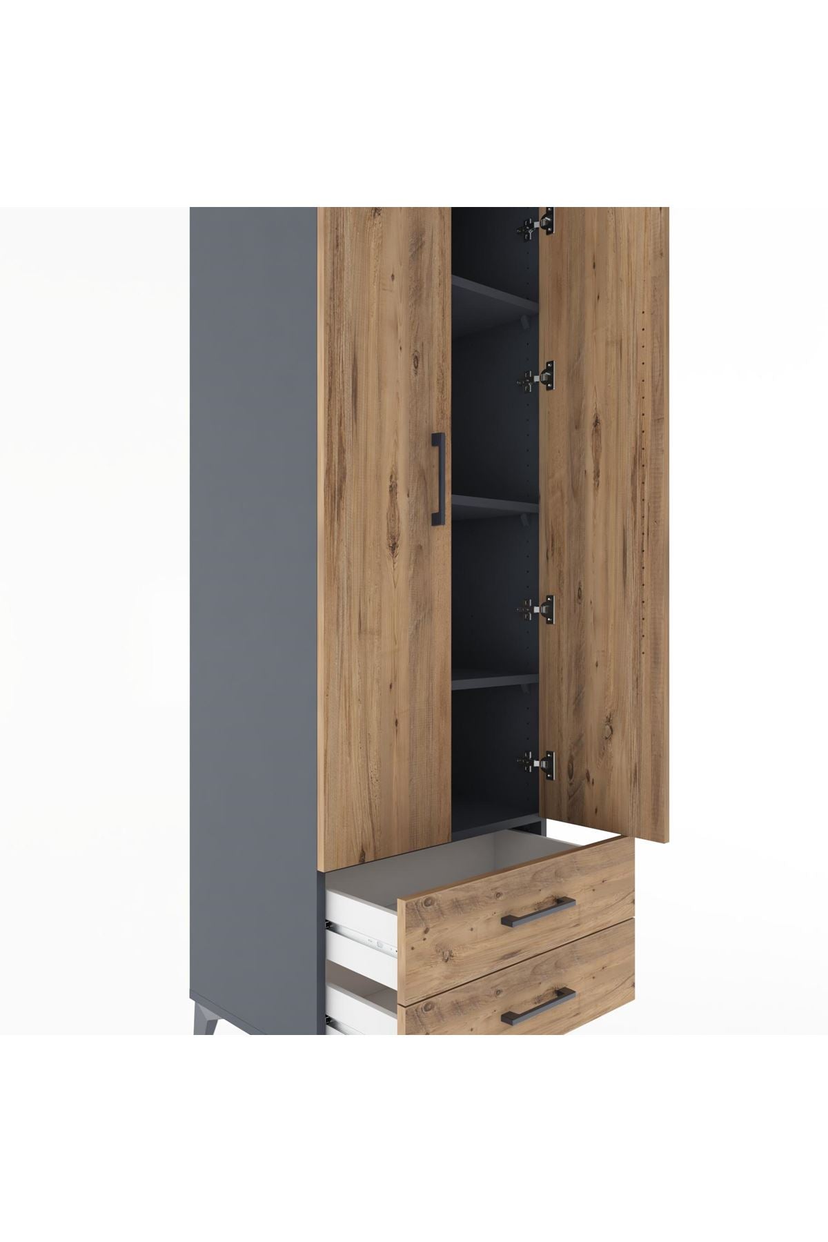 Hyperion Dolap 4 Raflı 2 Çekmeceli 2 Kapaklı 60x44x182 - S56M007V6B