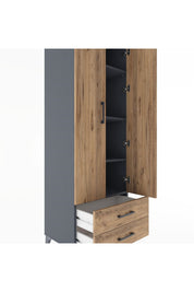 Hyperion Dolap 4 Raflı 2 Çekmeceli 2 Kapaklı 60x44x182 - S56M007V6B